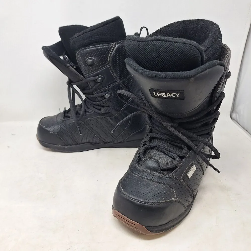 Five Forty Legacy Black Leather Snowboard Boots Winter Sports Outdoor Size 8